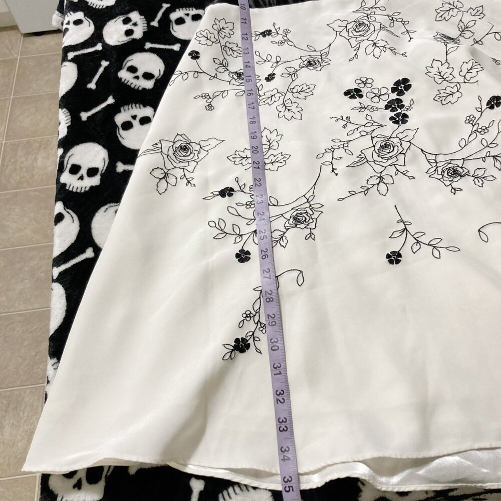 JESSICA Vintage strapless creamy white black floral embroidery dress SMALL MED - Picture 6 of 14